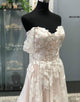 A Line Sweetheart Tulle Appliques Ivory Long Bridal Dress
