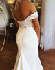 Mermaid Off the Shoulder White Long Bridal Dress With Appliques