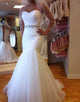 Mermaid Sweetheart White Rhinestones Tulle Bridal Dress