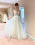 A Line Spaghetti Straps Ivory Long Bridal Dress