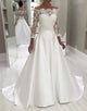 A Line Off the Shoulder White Bridal Dress