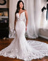 Mermaid Spaghetti Straps Ivory Open Back Long Bridal Dress