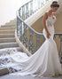 Mermaid Spaghetti Straps Ivory Long Bridal Dress