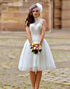 Ivory A Line Open Back Sleeveless Bridal Dress