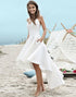 Ivory Spaghetti Straps High Low Bridal Dress