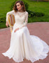 Ivory Lace Long Sleeves Long Bridal Dress