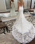 Ivory Deep V Neck Open Back Long Bridal Dress