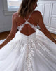 Ivory Spaghetti Straps Backless Long Bridal Dress