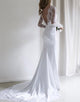 White Long Sleeves Open Back Long Bridal Dress