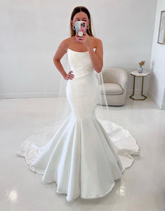 Mermaid Off the Shoulder White Long Bridal Dress