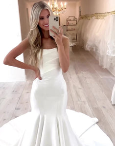 Mermaid Off the Shoulder White Long Bridal Dress