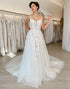 A Line Lace Tull Wedding Dress With Appliques