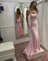 Blush Mermaid Spaghetti Strap Long Prom Dress