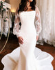 Ivory Satin Mermaid Wedding Dress with Detachable Sleeves