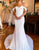 Ivory Off-the-Shoulder Backless Mermaid Long Wedding Dress