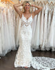 Mermaid Spaghetti Straps Backless Sweep Train Wedding Dress