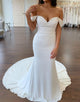 Mermaid Off The Shoulder Straps Simple Lace Back Wedding Dress