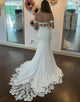 Ivory Mermaid Off The Shoulder Long Wedding Dress