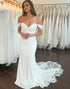 Ivory Mermaid Off The Shoulder Long Wedding Dress