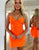 Orange Satin Tight Homecoming Dress with Pleated