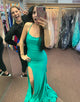 Mermaid Green Long Prom Dress With Slit