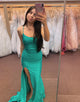 Mermaid Green Long Prom Dress With Slit