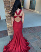 Red Mermaid Long Prom Dress With Slit