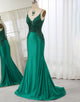 Dark Green Mermaid Long Prom Dress With Slit