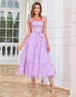 Purple A Line Butterflies Appliques Prom Dress