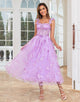 Purple A Line Butterflies Appliques Prom Dress