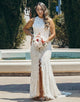 Ivory Open Back Boho Lace Wedding Dress