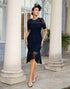 Navy Lace Mermaid Mother of the Bride Dress