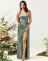 Sweetheart Eucalyptus Long Bridesmaid Dress with Slit