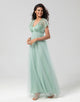A-Line Sage Maternity Bridesmaids Dresses with Sequins