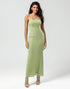 Strapless Mermaid Lemon Green Long Bridesmaid Dress