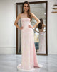 Mermaid Pink Long Prom Dress with Appliques