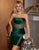 Dark Green Corset Strapless Bodycon Short Homecoming Dress