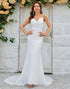 Ivory Mermaid Lace Backless Wedding Dress