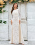 Champagne Long Sleeves Lace Sweep Train Wedding Dress