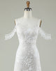 Ivory Cold Shoulder Backless Wedding Dress