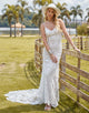 Elegant Sleeveless Spaghetti Wedding Dress 2025 with Lace Applique