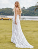 Elegant Sleeveless Spaghetti Wedding Dress 2025 with Lace Applique