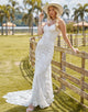 Elegant Sleeveless Spaghetti Wedding Dress 2025 with Lace Applique