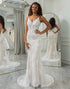 Mermaid V Neck Blackless Ivory Long Bridal Dress