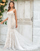 Mermaid Ivory Sweep Train Wedding Dress with Lace