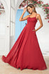 A-Line Spaghetti Straps Burgundy Long Bridesmaid Dress