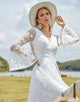 Graceful A-Line Long Sleeve Wedding Dress 2025 with Lace Applique