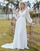 Elegant Lace Applique Long Sleeve Wedding Dress 2025 with Backless