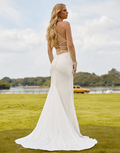 Charming Mermaid Spaghetti Wedding Dress 2025 with Sleeveless