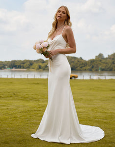 Charming Mermaid Spaghetti Wedding Dress 2025 with Sleeveless